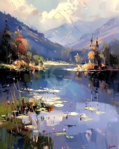 Lac montan cu nuferi
