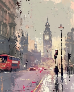 Strada londoneza cu Big Ben