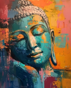 Chip de Buddha in culori vibrante