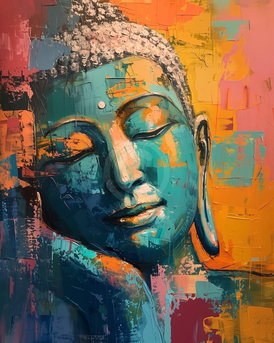 Tablou Chip de Buddha in culori vibrante